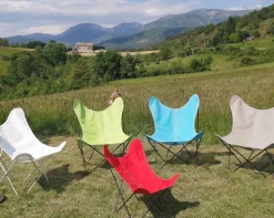 Housse Tissu Bleu Coton Outdoor / Pour Fauteuil Aa Butterfly - Aa-New Design