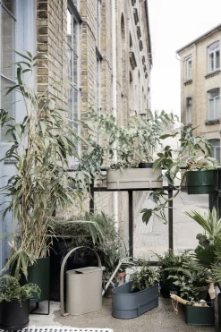Jardiniere Bau Metal Gris / Avec Support - Metal / L 45 Cm - Ferm Living