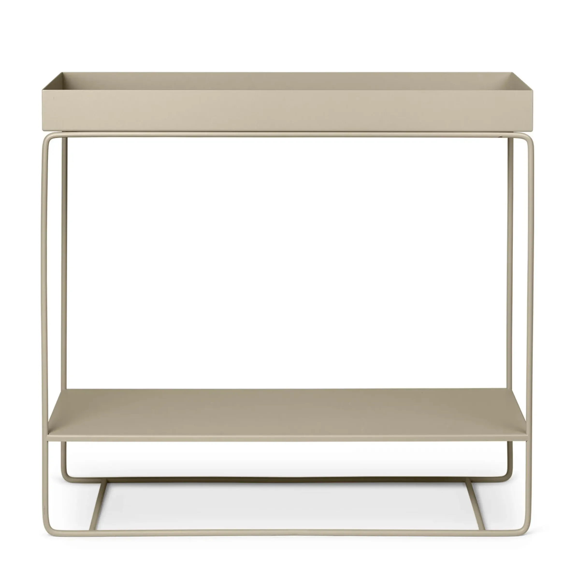 Jardiniere Sur Pied Plant Box Two Metal Beige / 2 Niveaux - L 80 X H 75 Cm X Prof. 25 Cm - Ferm Living