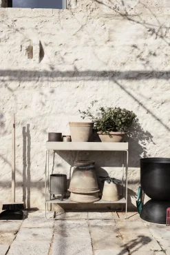 Jardiniere Sur Pied Plant Box Two Metal Beige / 2 Niveaux - L 80 X H 75 Cm X Prof. 25 Cm - Ferm Living