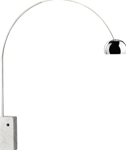Lampadaire Arco (1962) Blanc Metal / H 240 Cm - Version Led - Flos