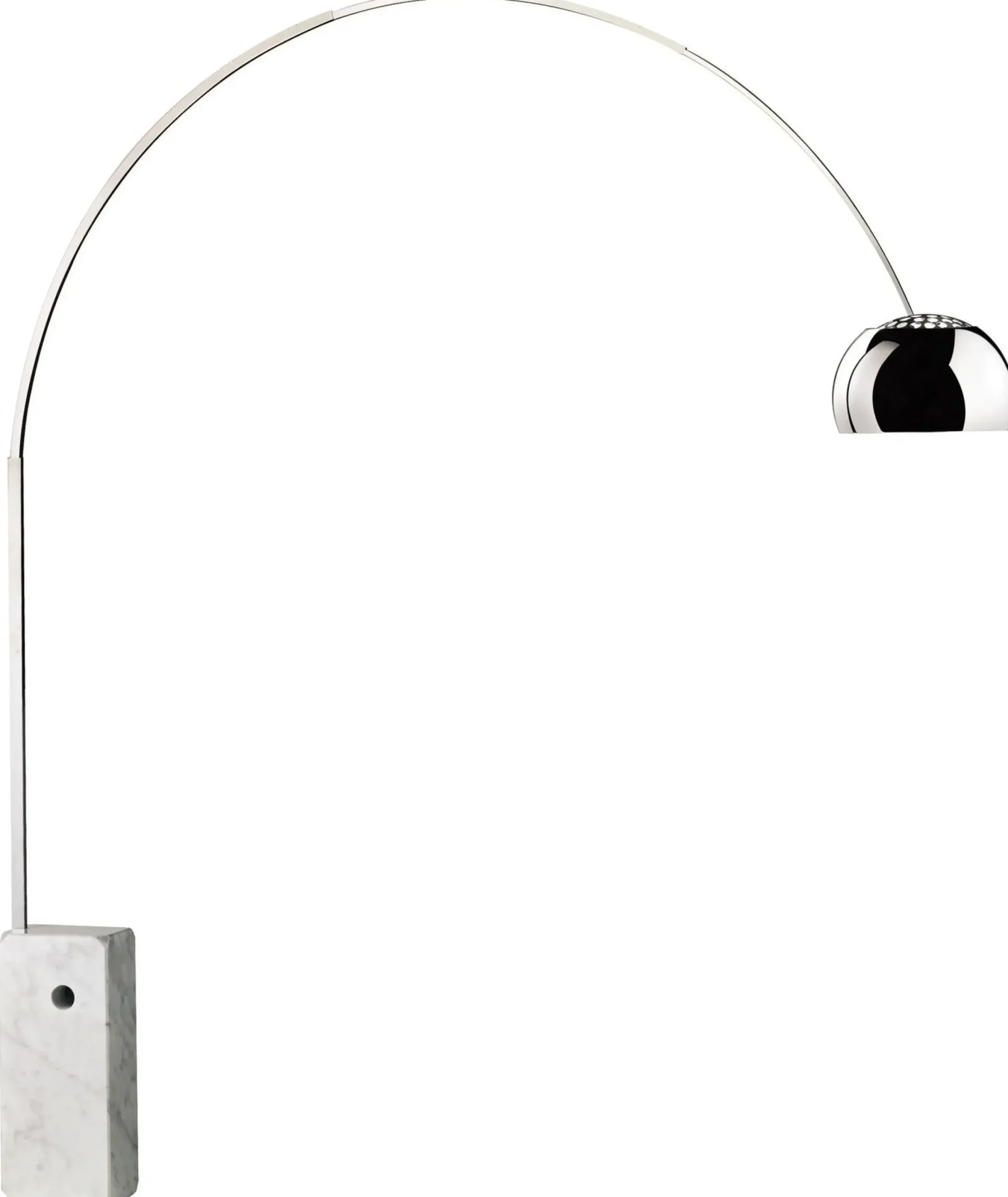 Lampadaire Arco (1962) Blanc Metal / H 240 Cm - Version Led - Flos
