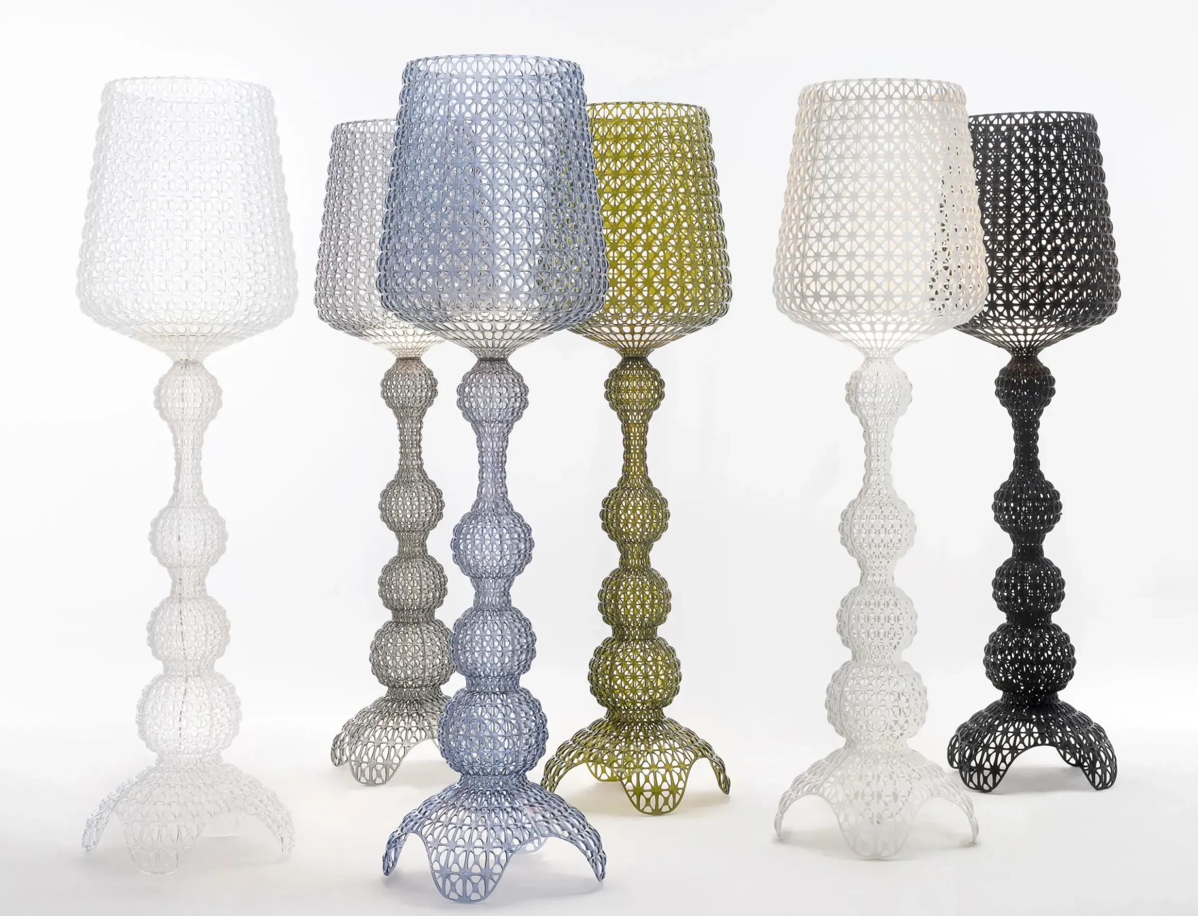 Lampadaire D'extérieur Kabuki Outdoor Plastique Blanc Plastique Balnc / Led - H 165 Cm - Kartell