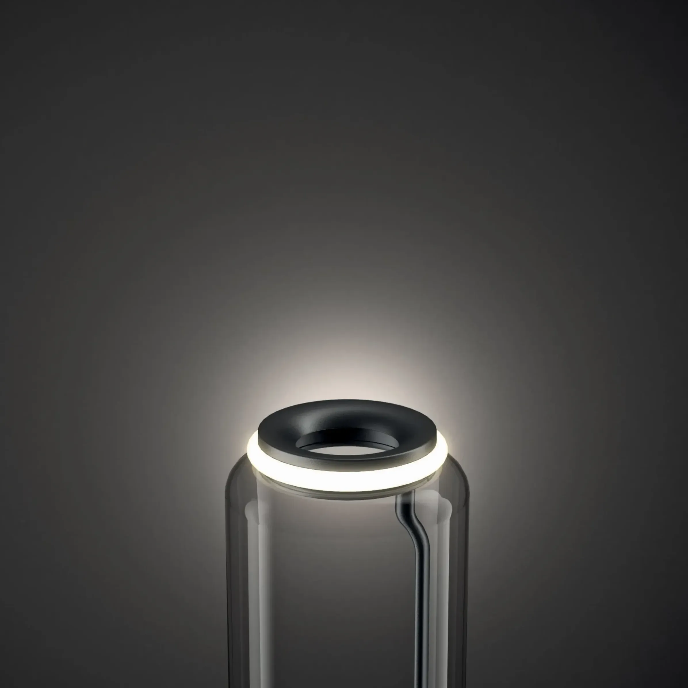 Lampe A Poser Noctambule Cylindre N°1 Verre Transparent / Led - O 25 X H 50 Cm - Flos