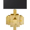 Lampe A Poser Puzzle Metal Tissu Noir Or / H 94 Cm - Jonathan Adler