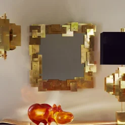 Lampe A Poser Puzzle Metal Tissu Noir Or / H 94 Cm - Jonathan Adler