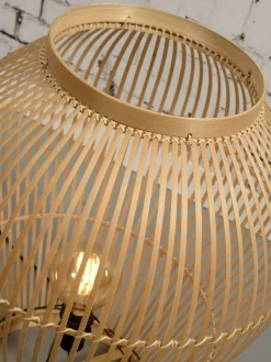 Lampe A Poser Tuvalu Large Fibre Vegetale Beige Bois / Bambou - H 70 Cm - Good&Mojo