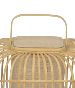 Lampe De Table Bamboo Square Largebois Naturel / H 65 Cm - Forestier
