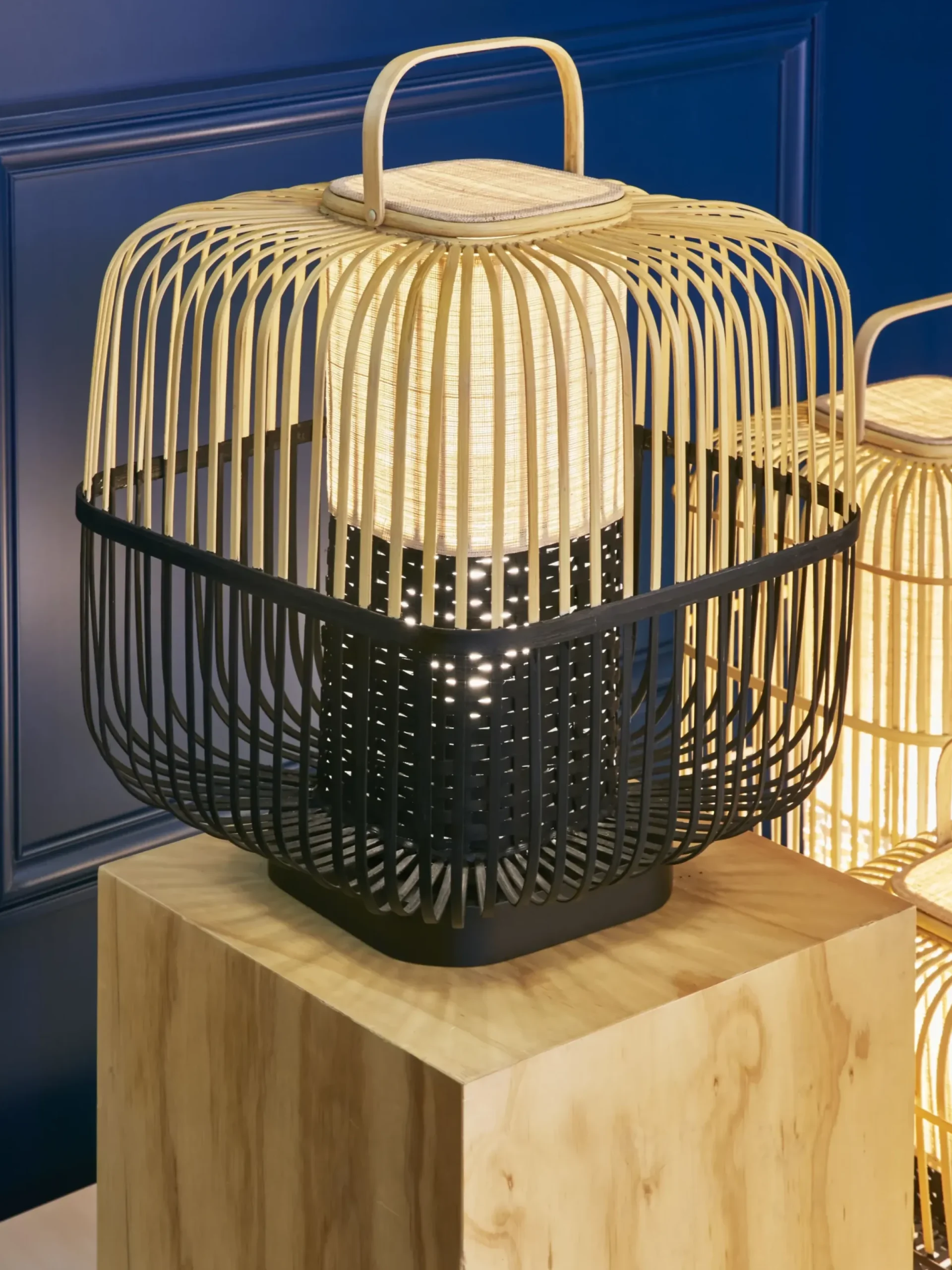 Lampe De Table Bamboo Square Smallbois Naturel / H 41 Cm - Forestier