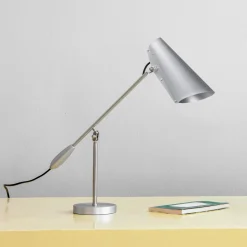 Lampe De Table Birdy Gris Argent Metal / Reedition 1952 - Edition Limitee 70Eme Anniversaire - Northern