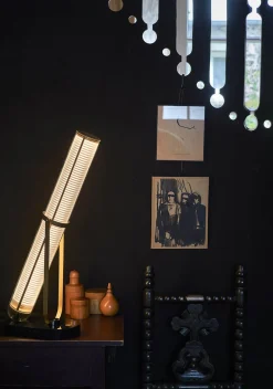 Lampe De Table Frechin Led Verre Blanc / H 65 Cm - Marbre - Dcw Editions