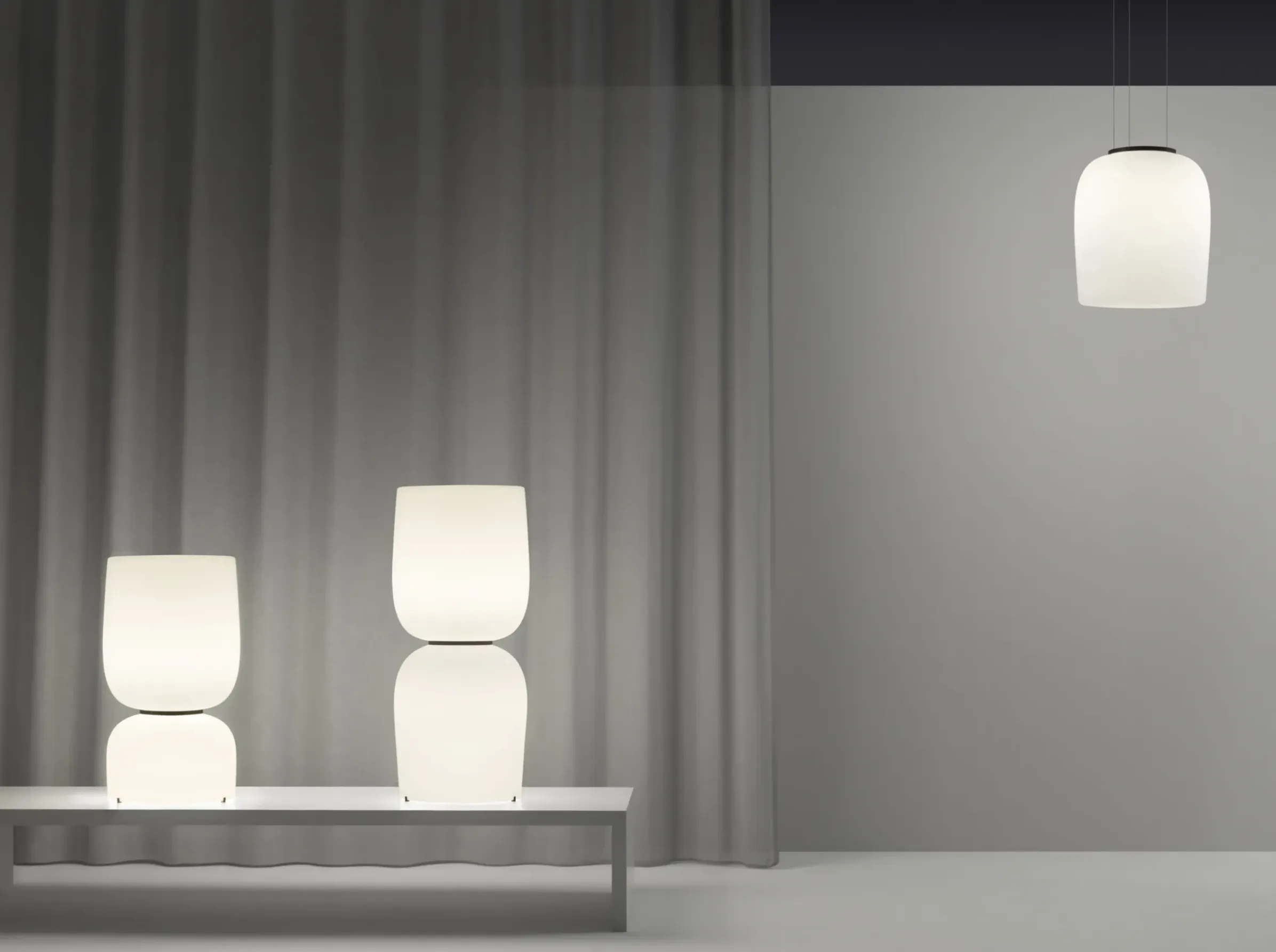 Lampe De Table Ghost Led Verre /O 47,5 X H 88 Cm - Vibia