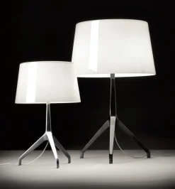 Lampe De Table Lumiere Xxl Metal Verre Blanc Noir / H 57 Cm - Foscarini