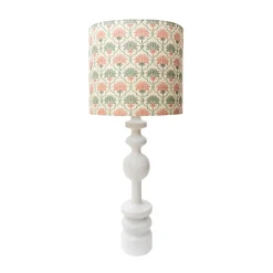 Lampe De Table Pamela Tissu Bois Blanc / O 35 X H 87 Cm - Popus Editions