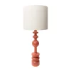 Lampe De Table Pamela Tissu Bois Rouge Marron / O 35 X H 87 Cm - Popus Editions