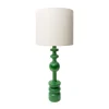 Lampe De Table Pamela Tissu Bois Vert / O 35 X H 87 Cm - Popus Editions