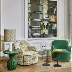 Lampe De Table Petra Tissu Bois Jaune / O 35 X H 73 Cm - Popus Editions