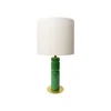 Lampe De Table Petra Tissu Bois Vert / O 35 X H 73 Cm - Popus Editions