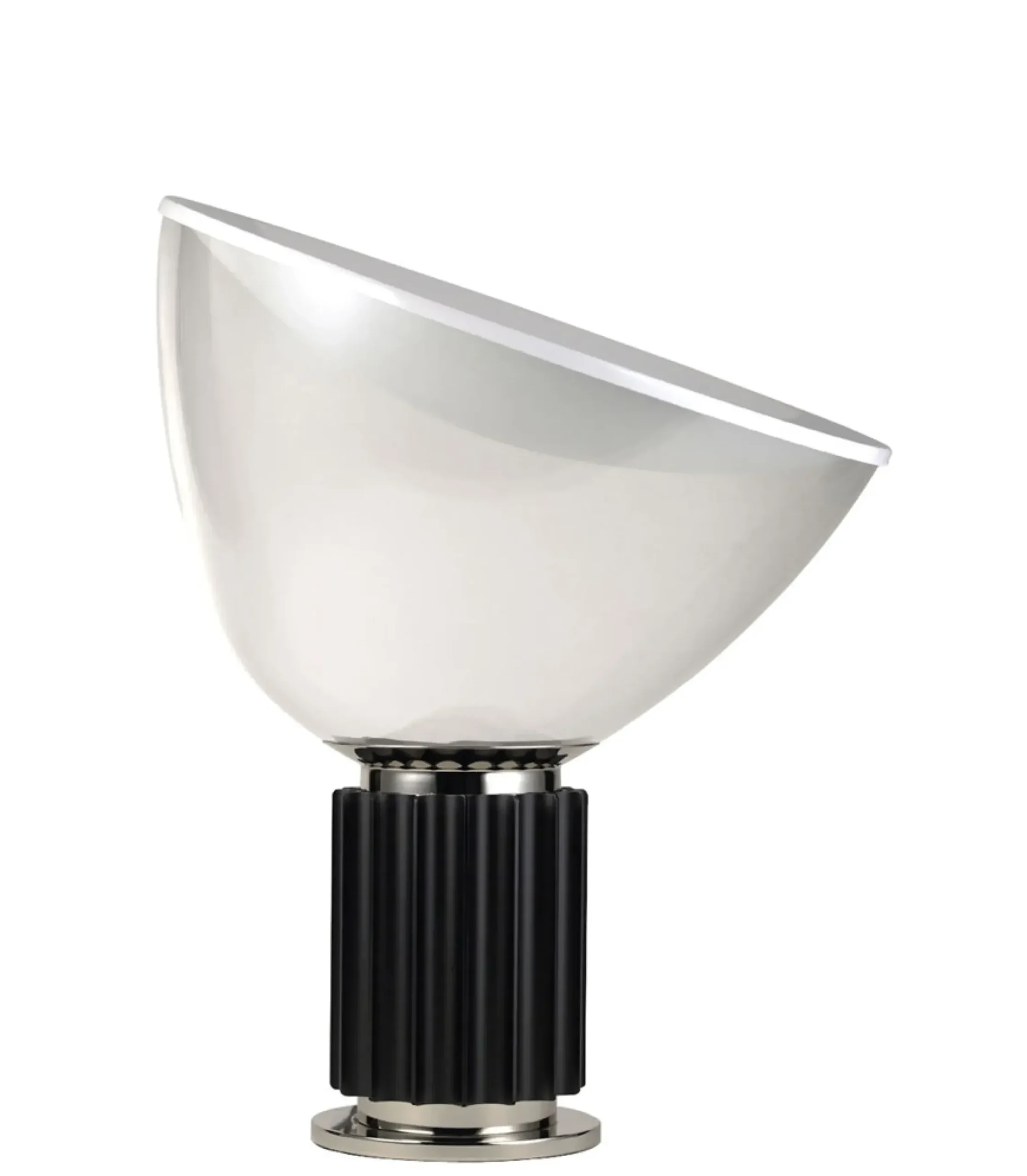 Lampe De Table Taccia Led Small (1962) Metal Verre Noir Transparent / H 48 Cm - Flos