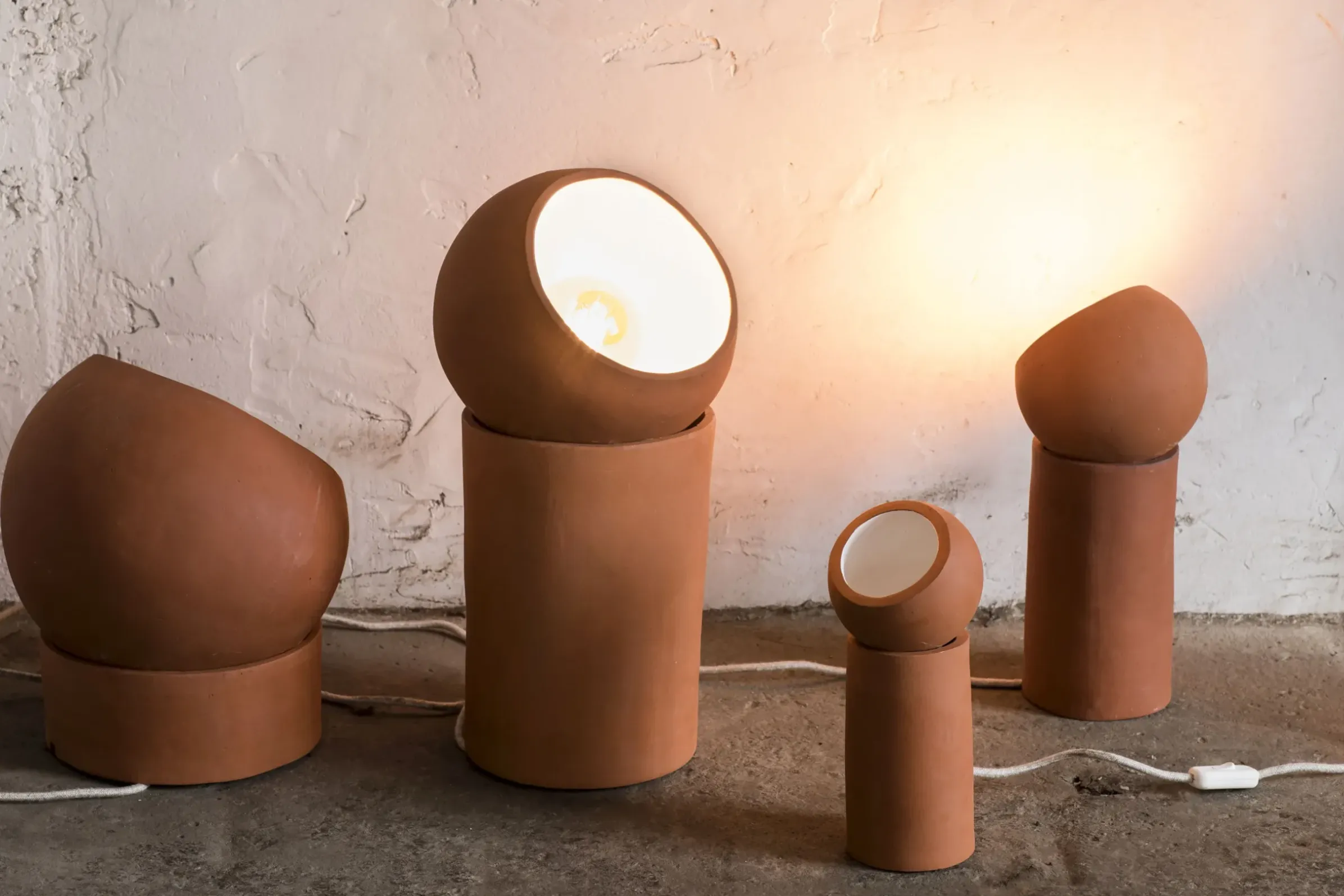 Lampe De Table Terra Floor Ceramique Rouge Orange / - Terracotta / Spot Orientable - Serax