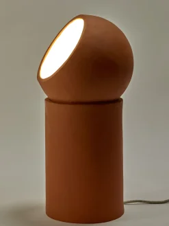 Lampe De Table Terra Large Ceramique Rouge Orange / - Terracotta / Spot Orientable - Serax