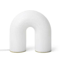 Lampe De Table Vuelta Led Verre Blanc / Verre Strie - Ferm Living