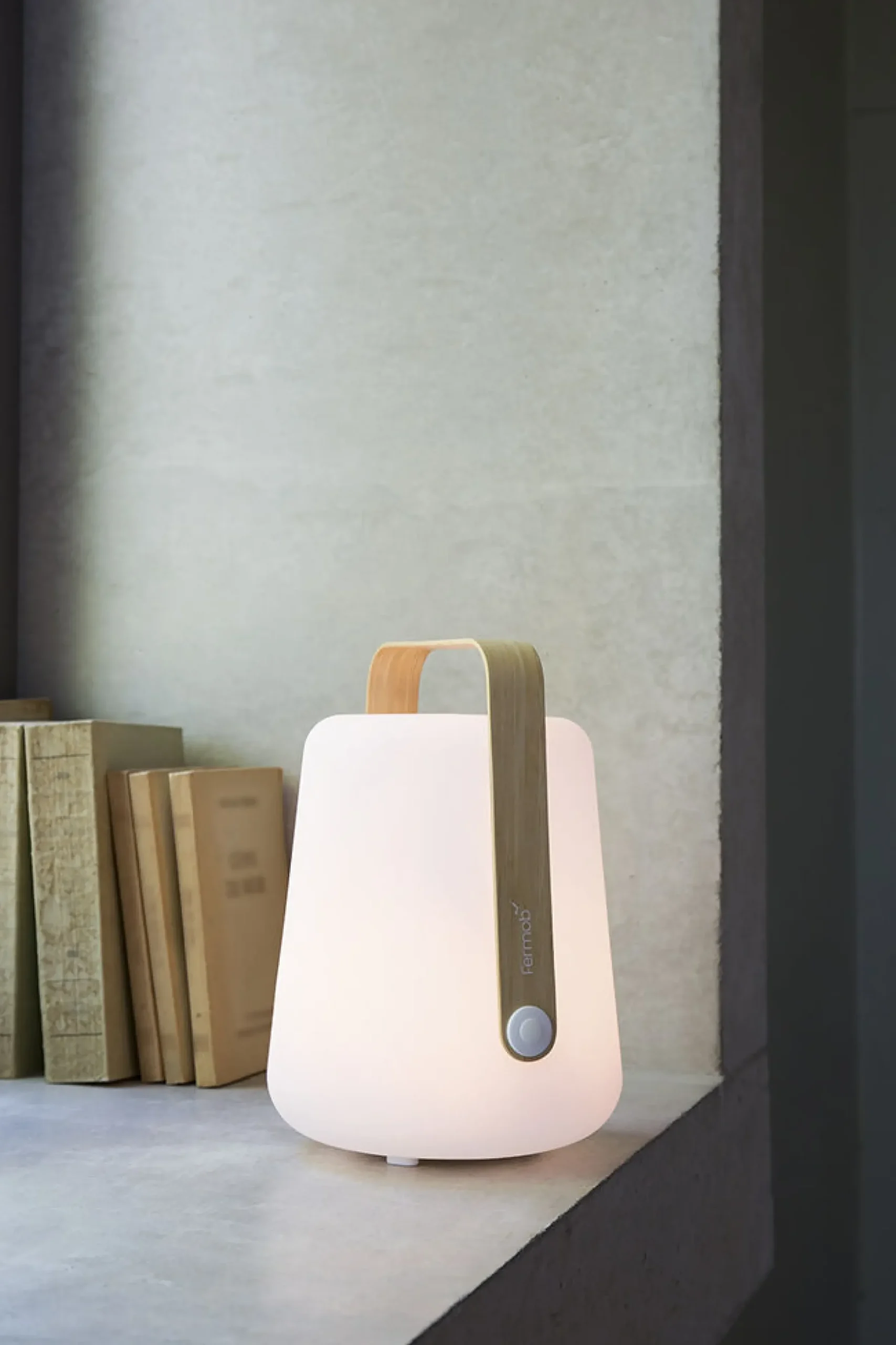 Lampe Exterieur Sans Fil Rechargeable Balad Bamboo Plastique Bois Naturel Plastique & Bois/ H 25 Cm - Usb - Fermob