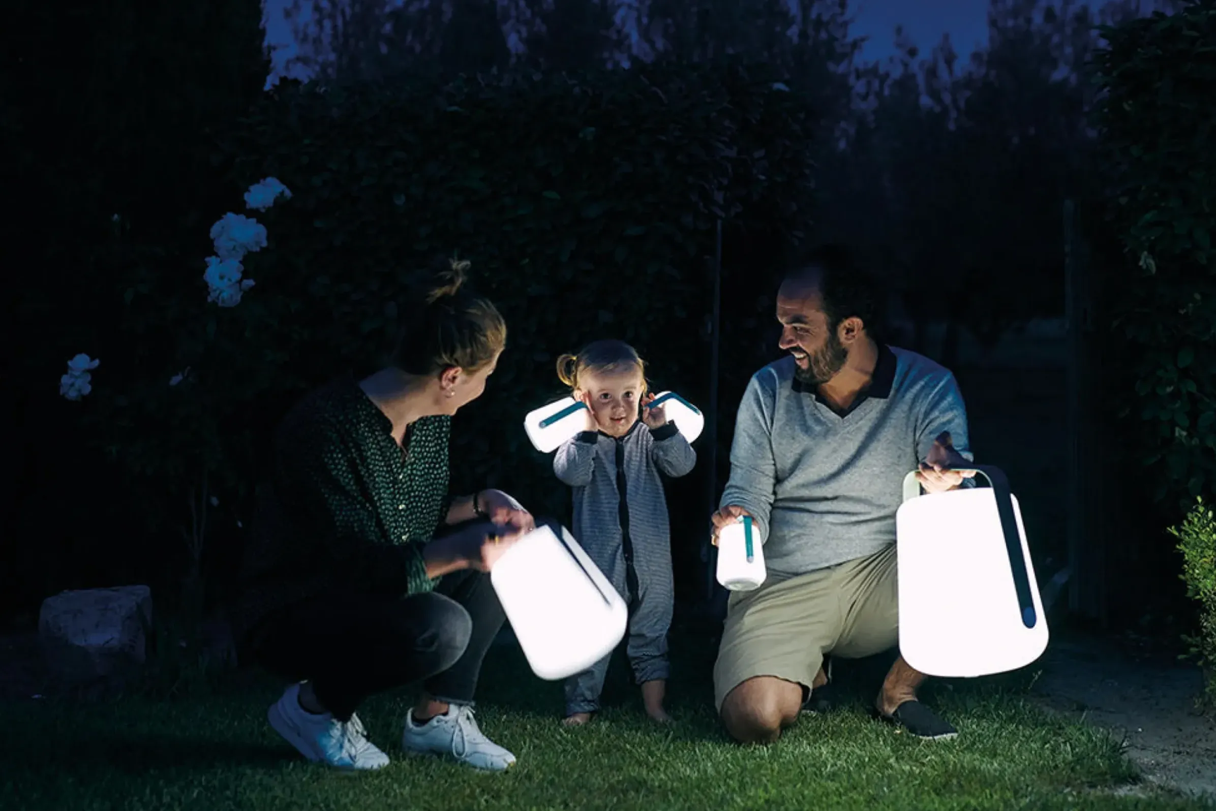 Lampe Exterieur Sans Fil Rechargeable Balad Large Led Plastique Bleu Plastique & Metal Bleu/ H 38 Cm - Usb - Fermob