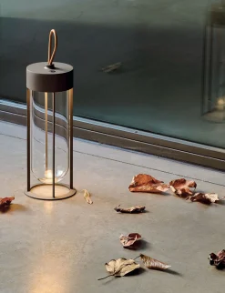 Lampe Exterieur Sans Fil Rechargeable In Vitro Unplugged Led Metal Verre Vert Verre & Metal/ By Starck - Flos