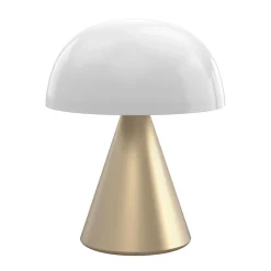 Lampe Exterieur Sans Fil Rechargeable Mina Large Led Metal Plastique Or Plastique & Metal/ H 17 Cm - Lumiere Coloree - Lexon