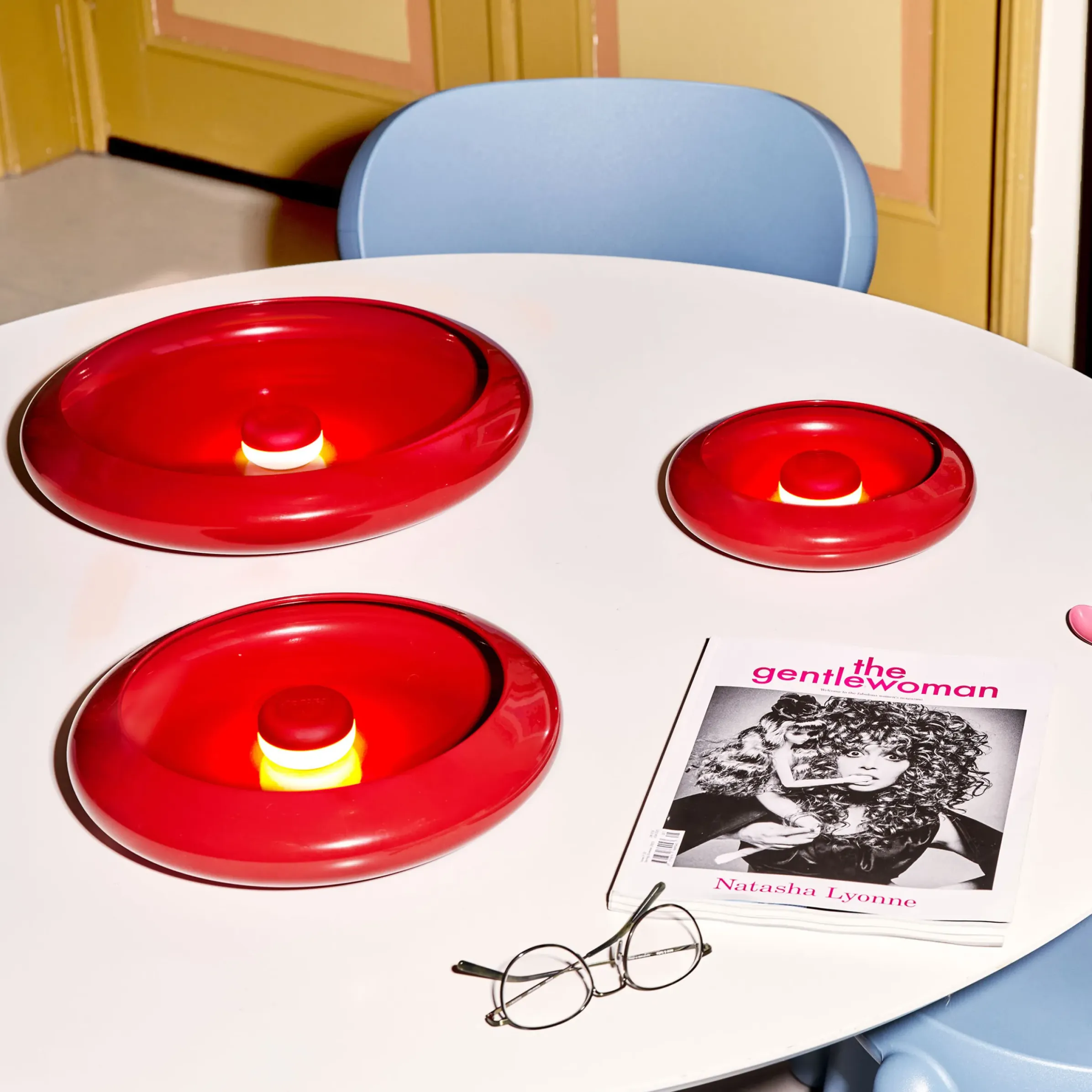 Lampe Exterieur Sans Fil Rechargeable Oloha Trio Metal Rouge / Applique D'extérieur - Set De 3 - Fatboy