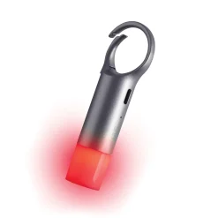Lampe Led De Signalisation Nomaday Flash Metal / Mousqueton - Lumiere Visible Jusqu’A 200M / Recharge Usb - Lexon