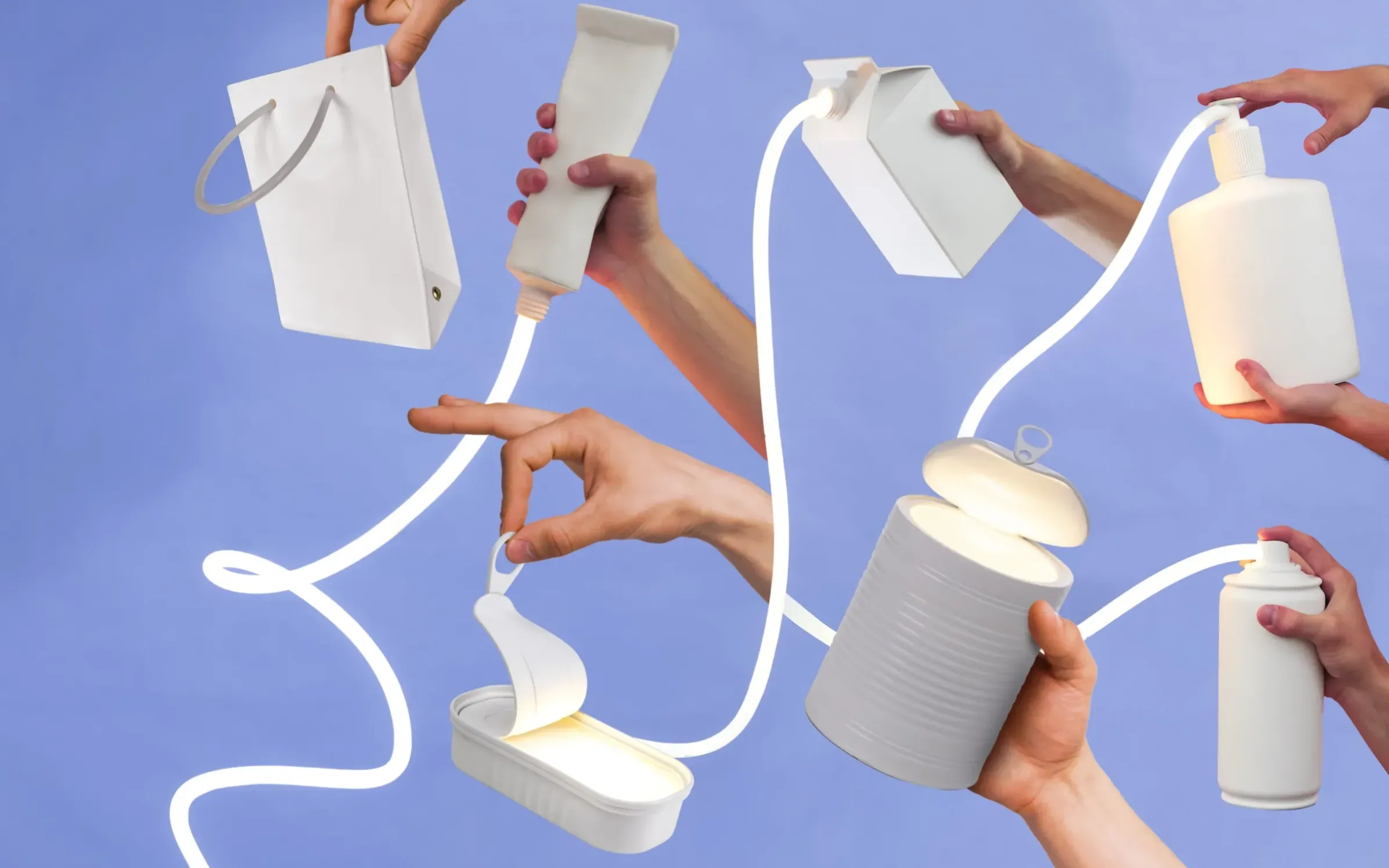 Lampe Sans Fil Rechargeable Daily Glow - Sardine Led Plastique / Resine - O 11.5 X H 24,5 Cm / Usb - Seletti