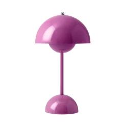 Lampe Sans Fil Rechargeable Flowerpot Vp9 Plastique Rose / O 16 X H 29 Cm - Verner Panton, 1968 - &Tradition