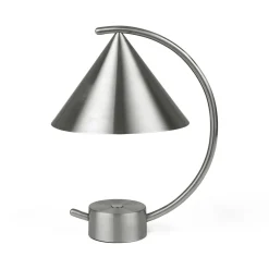 Lampe Sans Fil Rechargeable Meridian Gris Argent Metal / Metal - H 26 Cm - Ferm Living