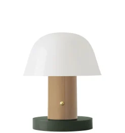 Lampe Sans Fil Rechargeable Setago Jh27 Plastique Vert Beige / By Jaime Hayon - &Tradition
