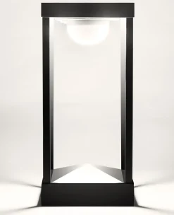 Lampe Solaire D'extérieur La Lampe Parc L Metal Verre Noir Verre & Metal Noir / Led - Hybride & Connectee - Dock Usb - H 50 Cm - Maiori