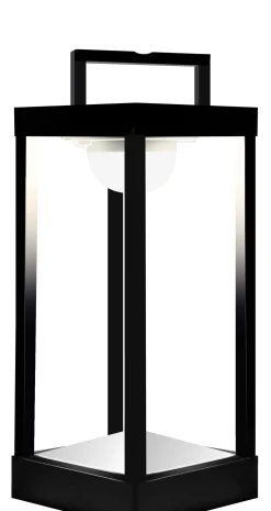 Lampe Solaire D'extérieur La Lampe Parc M Metal Verre Noir Led / Hybride & Connectee - Dock Usb - H 40 Cm - Maiori