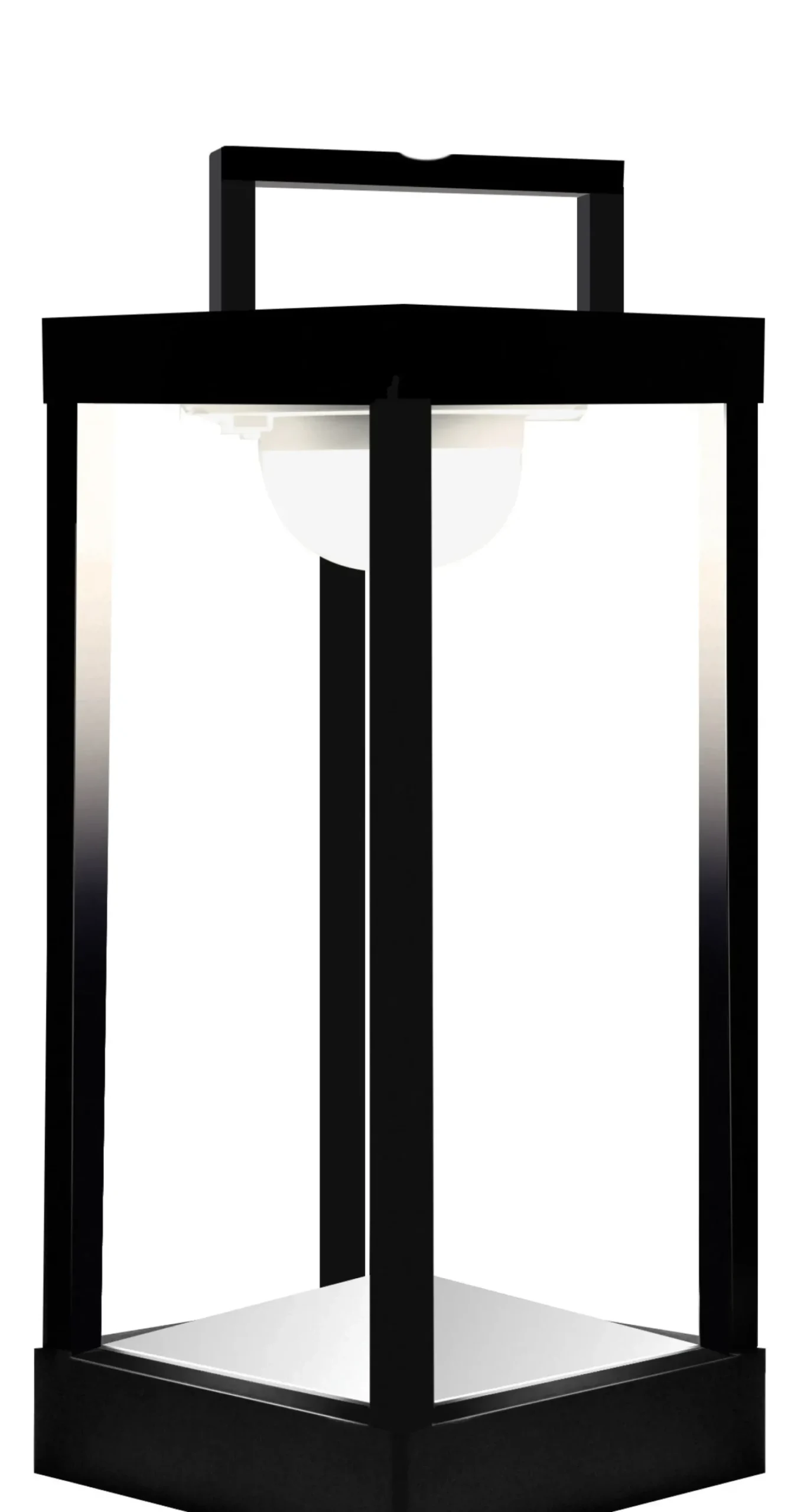 Lampe Solaire D'extérieur La Lampe Parc M Metal Verre Noir Led / Hybride & Connectee - Dock Usb - H 40 Cm - Maiori