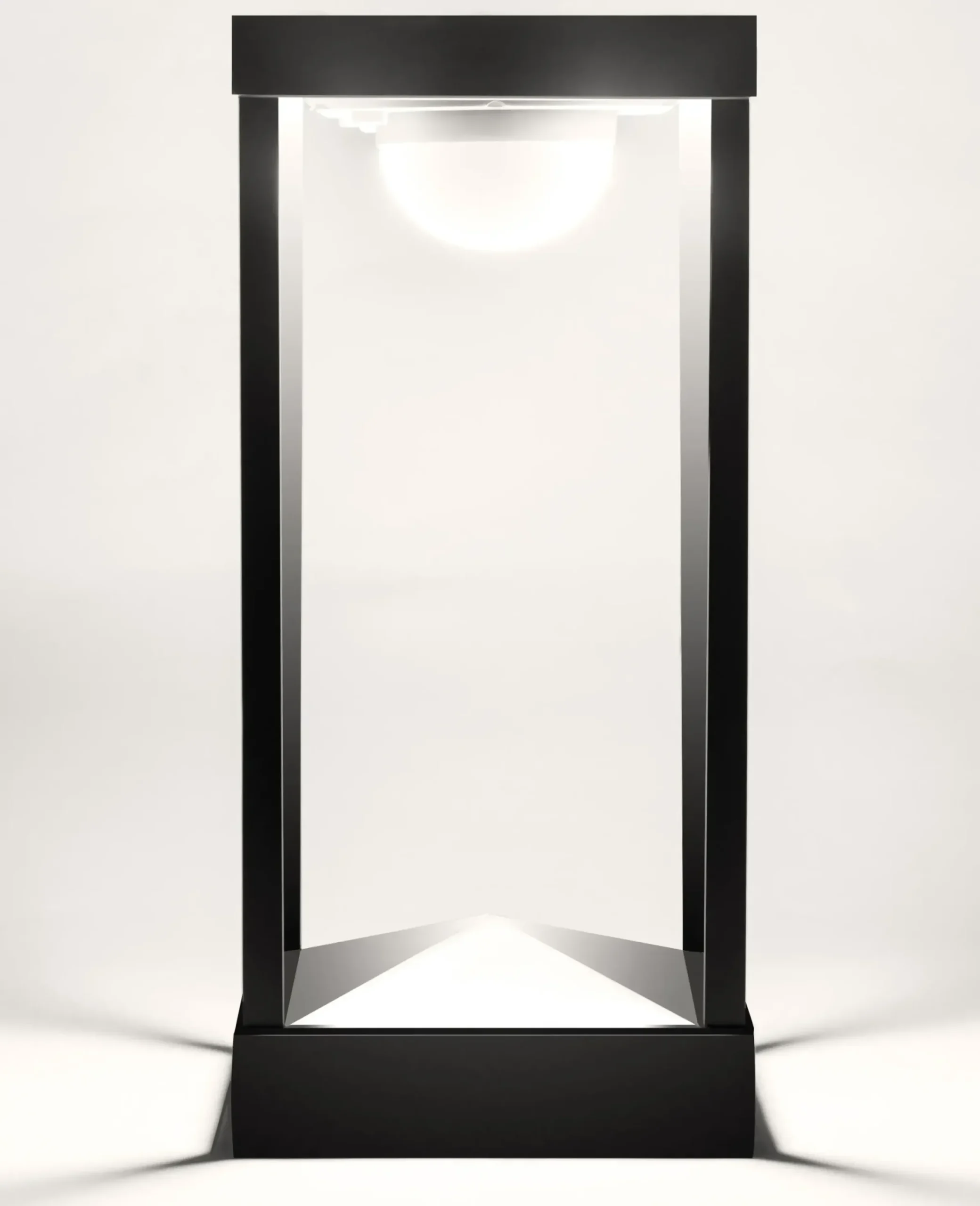 Lampe Solaire D'extérieur La Lampe Parc M Metal Verre Noir Led / Hybride & Connectee - Dock Usb - H 40 Cm - Maiori
