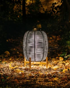 Lampe Solaire D'extérieur Tika Large Plastique Fibre Vegetale Noir / Lanterne Led - H 69 Cm - Vincent Sheppard