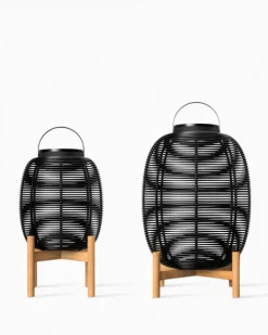 Lampe Solaire D'extérieur Tika Large Plastique Fibre Vegetale Noir / Lanterne Led - H 69 Cm - Vincent Sheppard