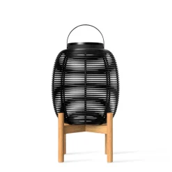 Lampe Solaire D'extérieur Tika Small Plastique Fibre Vegetale Noir / Lanterne Led - H 59 Cm - Vincent Sheppard