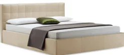 Lit Double Box Metal Tissu Beige / 171 X 218 Cm - Zanotta