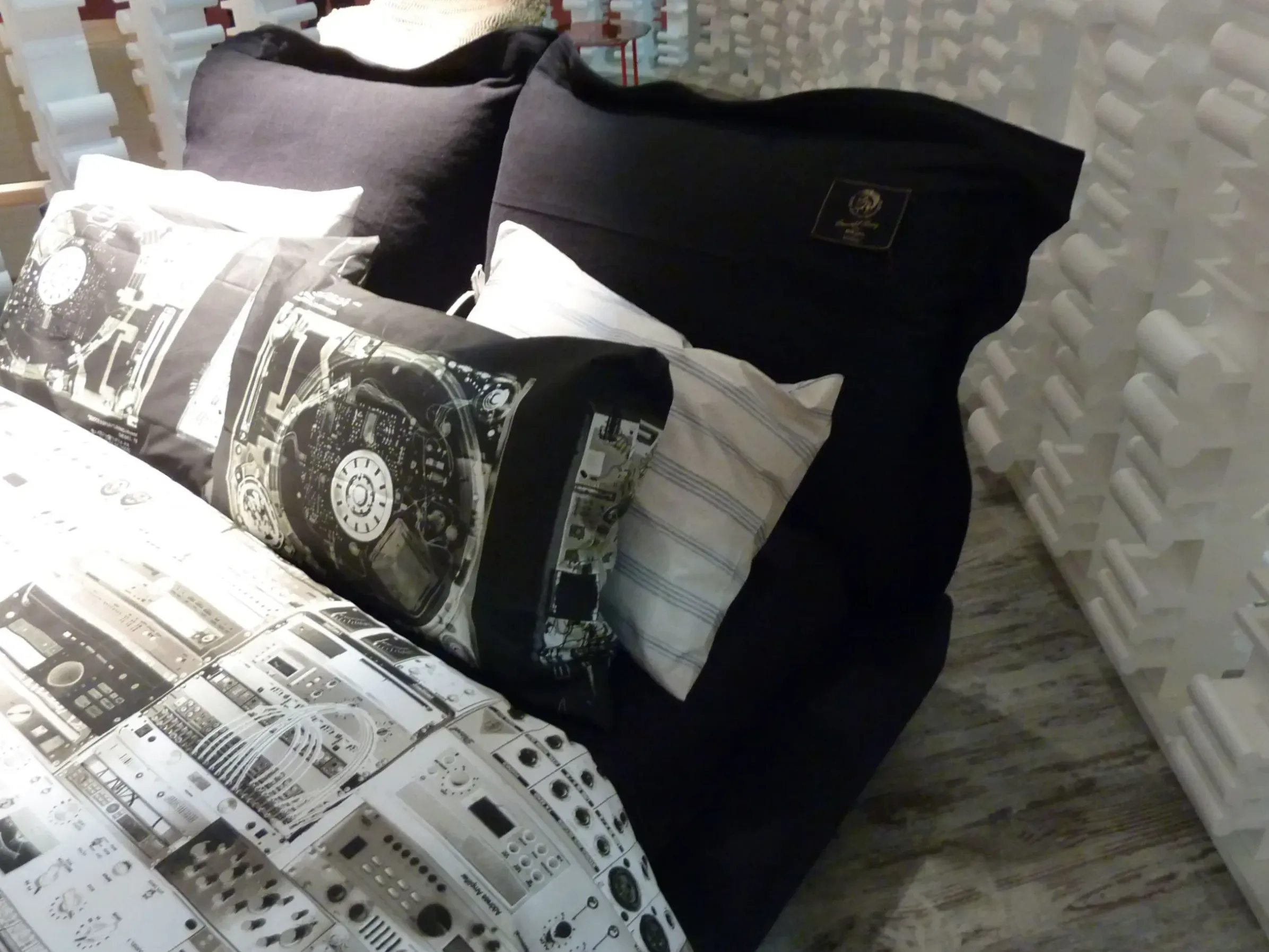 Lit Double Nebula Five Tissu Blanc / 183 X 214 Cm - Diesel With Moroso