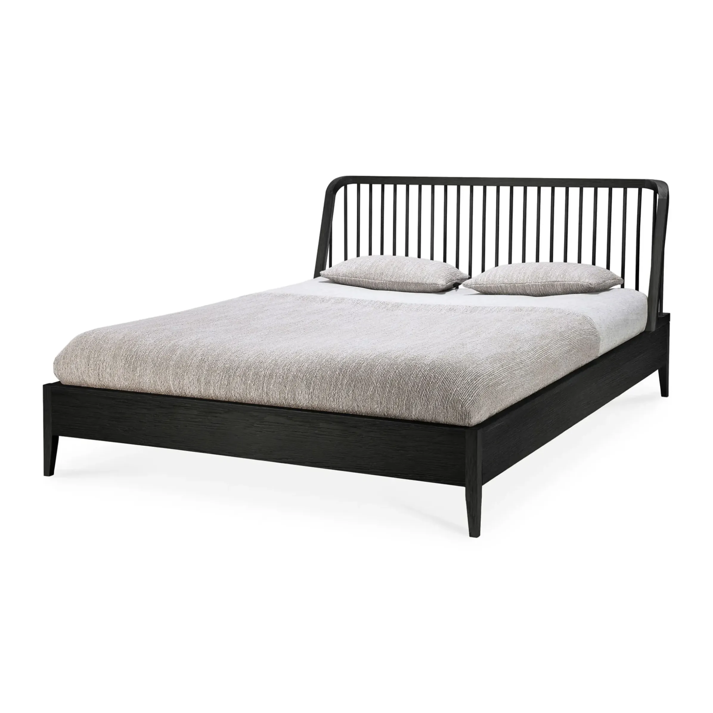 Lit Double Spindle Bois / Pour Matelas 160 X 200 Cm - Chene Massif - Ethnicraft