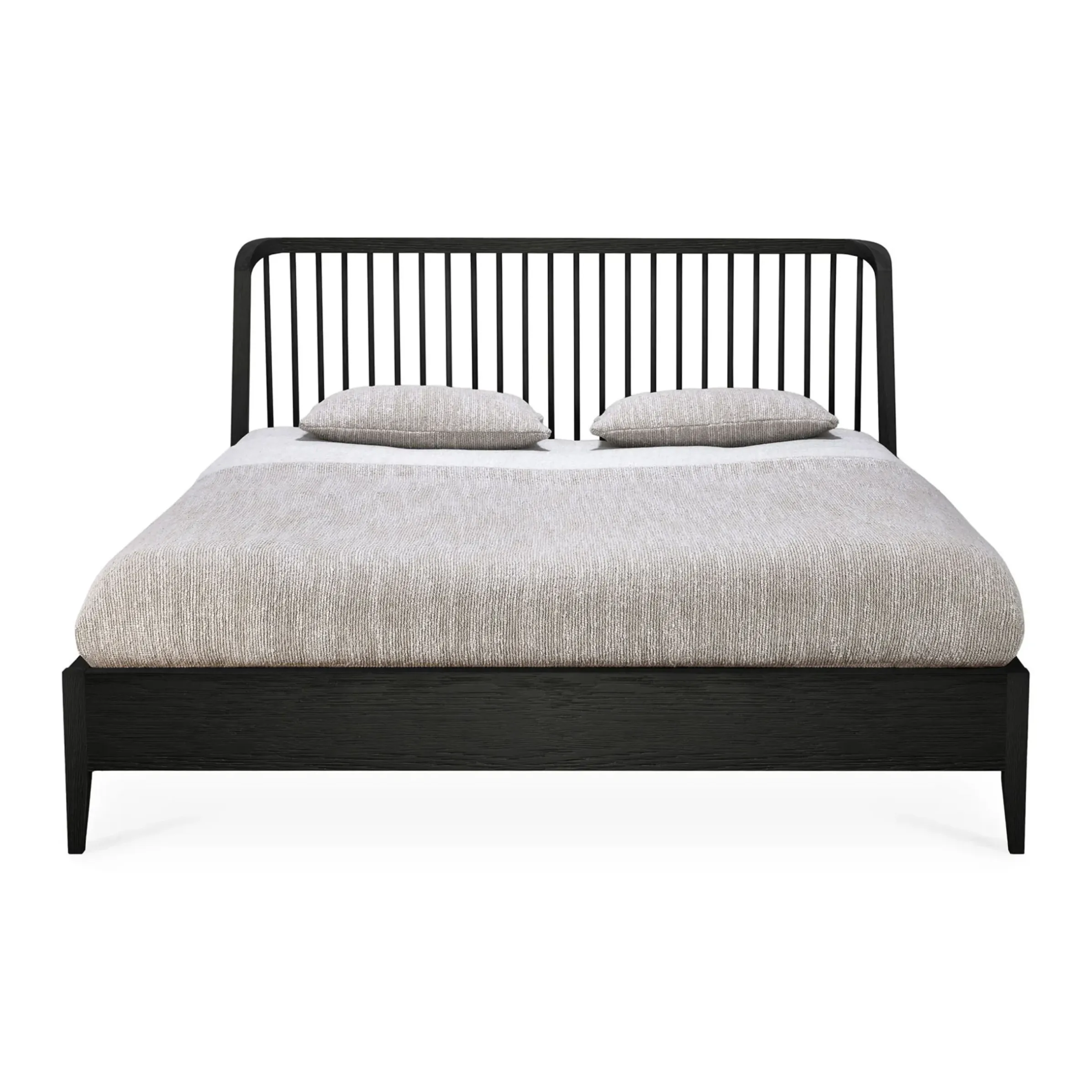 Lit Double Spindle Bois / Pour Matelas 160 X 200 Cm - Chene Massif - Ethnicraft