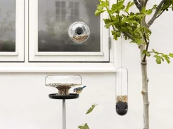 Mangeoire A Oiseaux Verre Noir Transparent Tubulaire / A Suspendre - Eva Solo