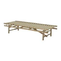 Meridienne Vida Tissu Beige Bois Naturel / 190 X 70 Cm - Bambou - Bloomingville