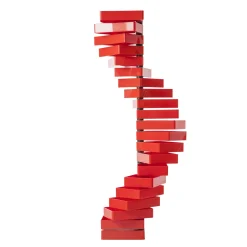Meuble De Rangement Revolving Cabinet Plastique Rouge / Caissons Pivotants - Shiro Kuramata, 1970 - H 185 Cm - Cappellini